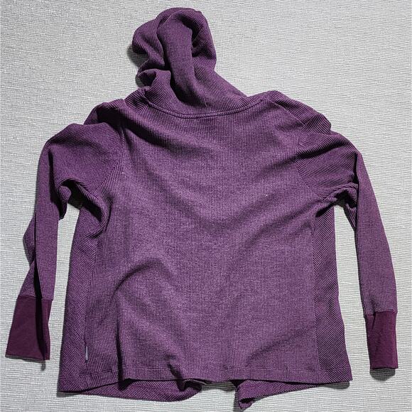 Columbia Hooded Waffle Knit Open Front Cardigan Women’s XL Purple - Picture 10 of 12